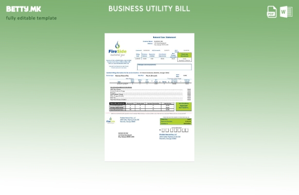 Сметката за комунални услуги за бизнис со природен гас во САД Калифорнија FireSi